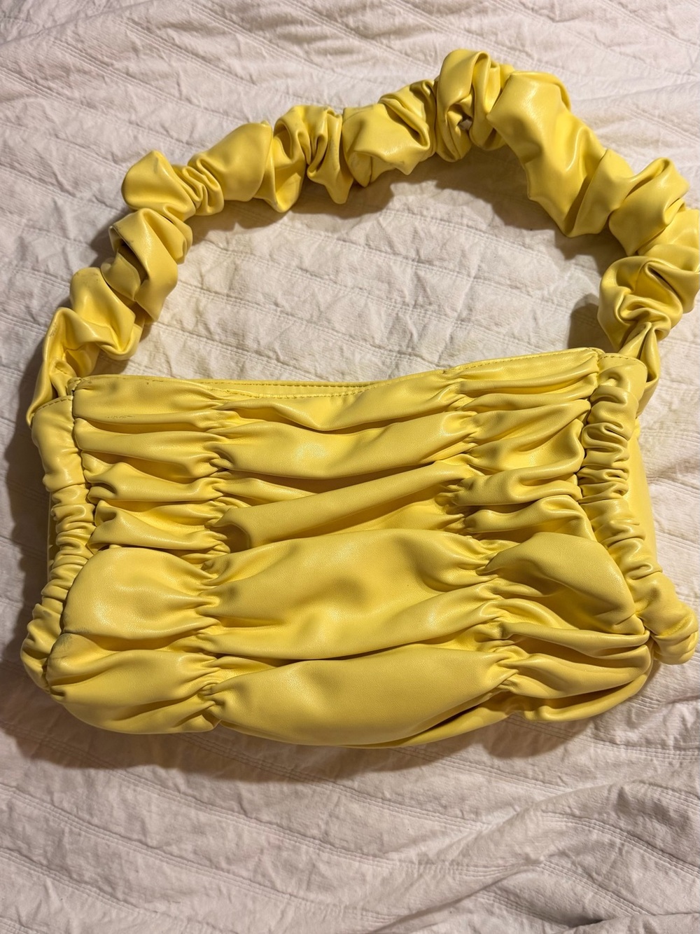 Yellow Ruched Shoulder Bag